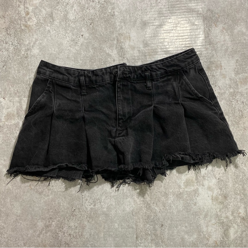 Zara Faded Black Pleated Mini Skirt‎ Large Grunge Streetwear - Picture 6 of 8